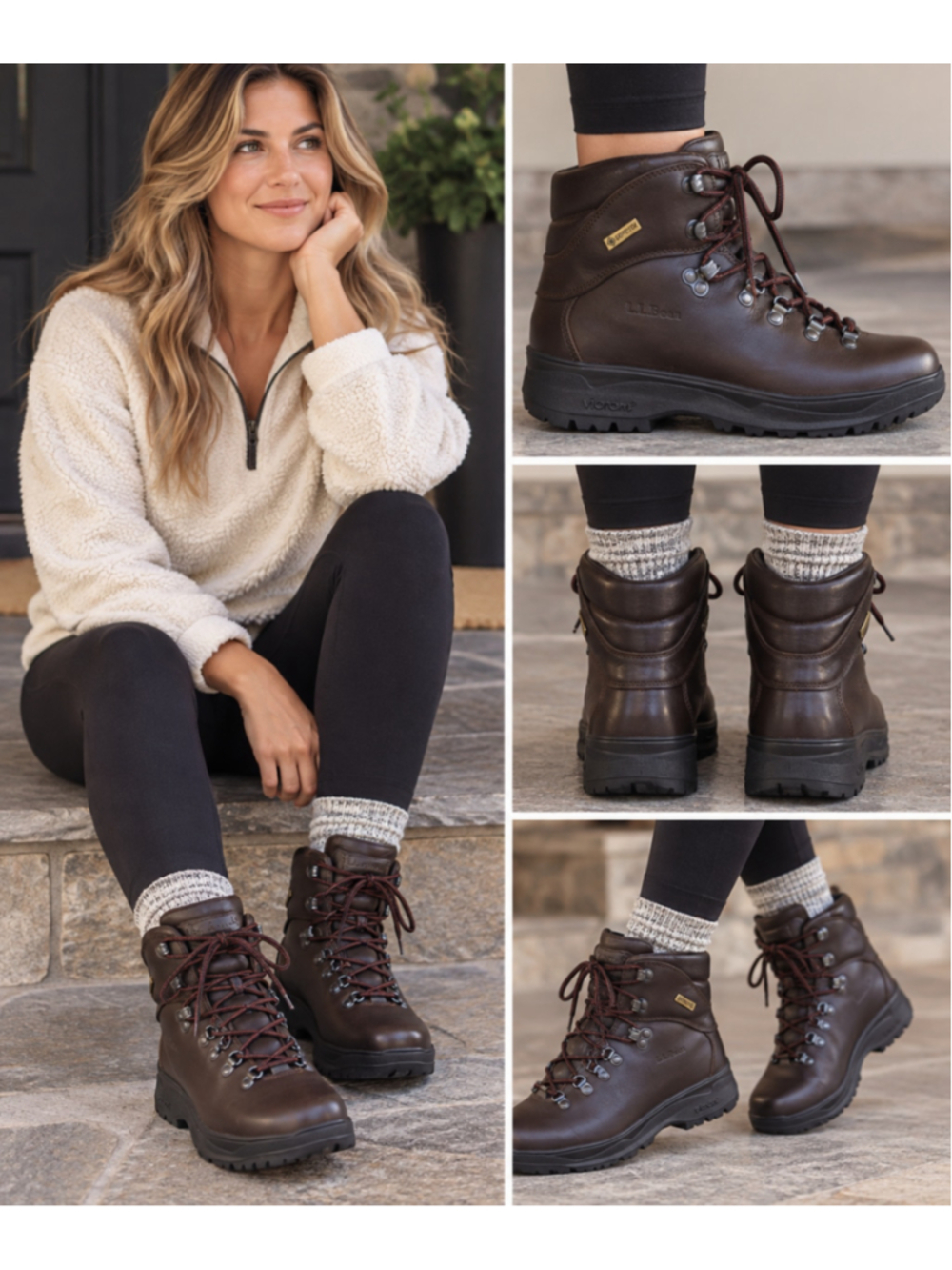 L.L.Bean Cresta GORE-TEX Hiking Boots Women’s 8 M Leather Vibram Brown